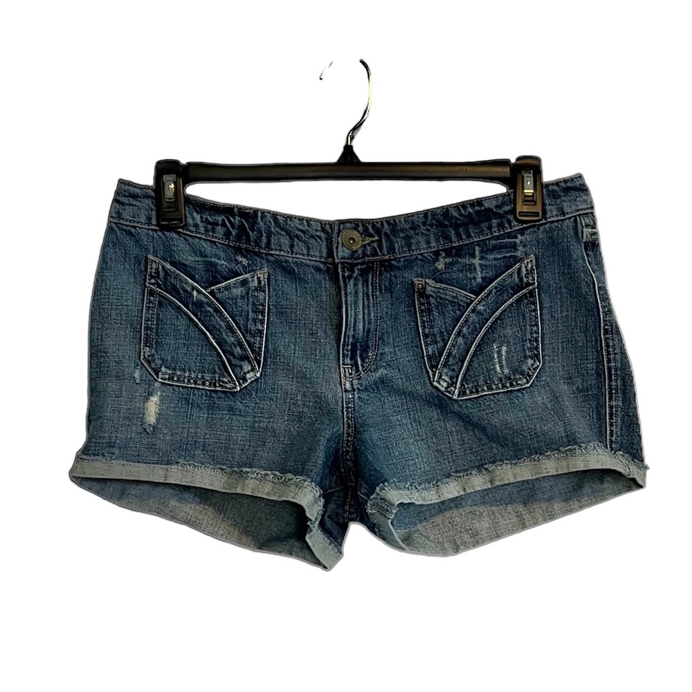 Vintage Mossimo Supply Co Denim Jean Shorts Frayed Cuff 3” inseam Size 15